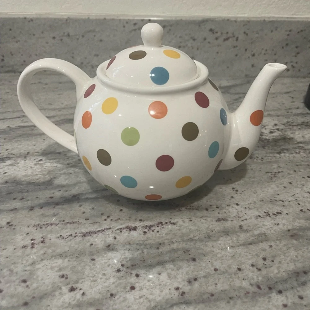 Pier 1 Colorful Polka Dot Teapot